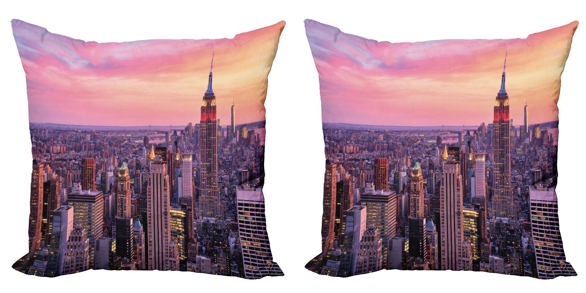 Kissenbezüge Modern Accent Doppelseitiger Digitaldruck, Abakuhaus (2 Stück), New York Empire State Building