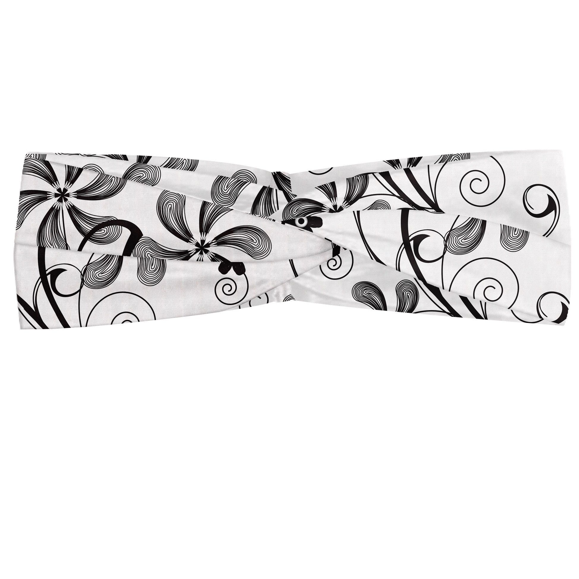 Abakuhaus Stirnband Elastisch und Angenehme alltags accessories Blumen Monochrome Doodle Plants