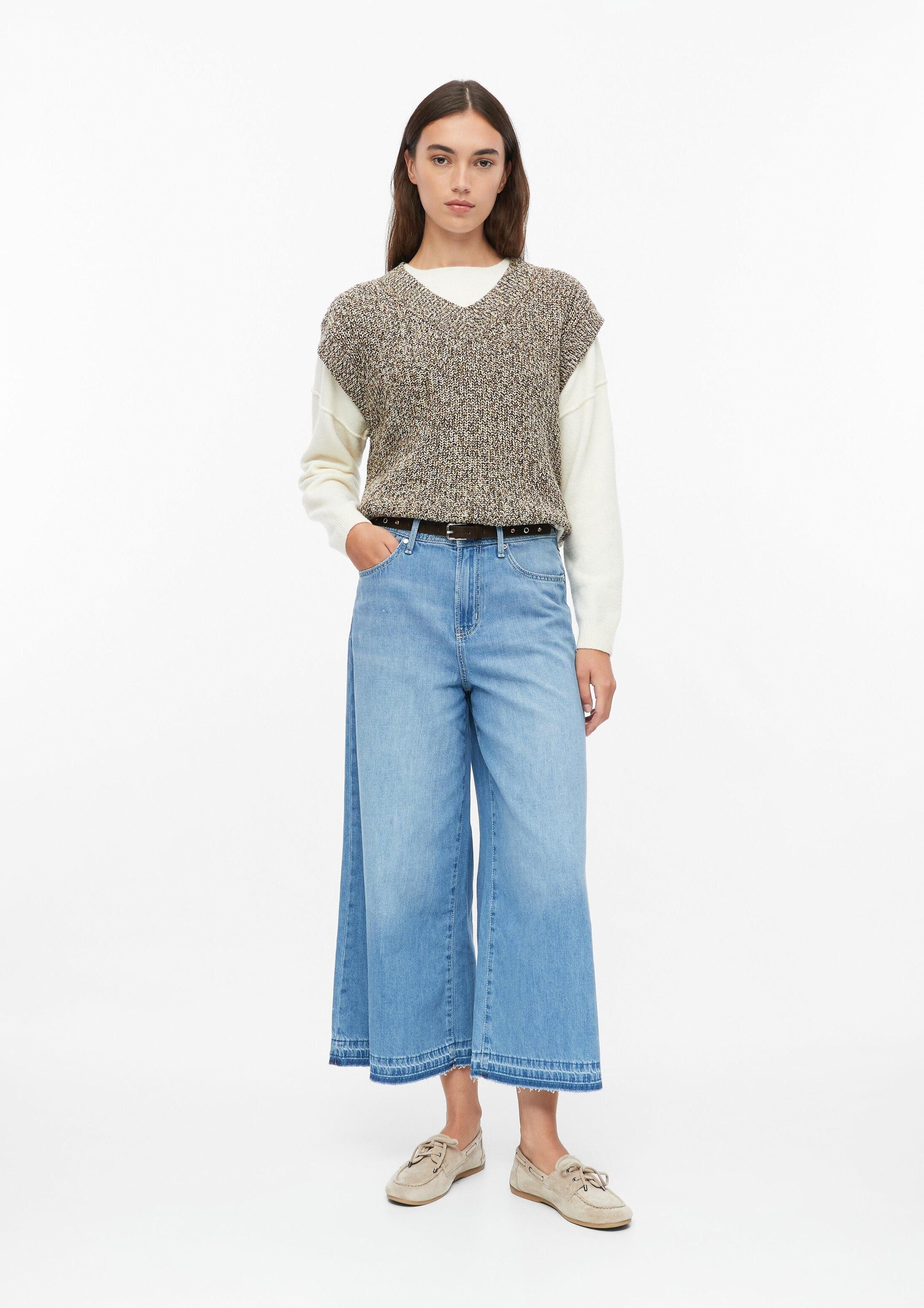 s.Oliver Weite Jeans Jeans-Hose Culotte / High Rise / Wide Fit / mit Nietengürtel
