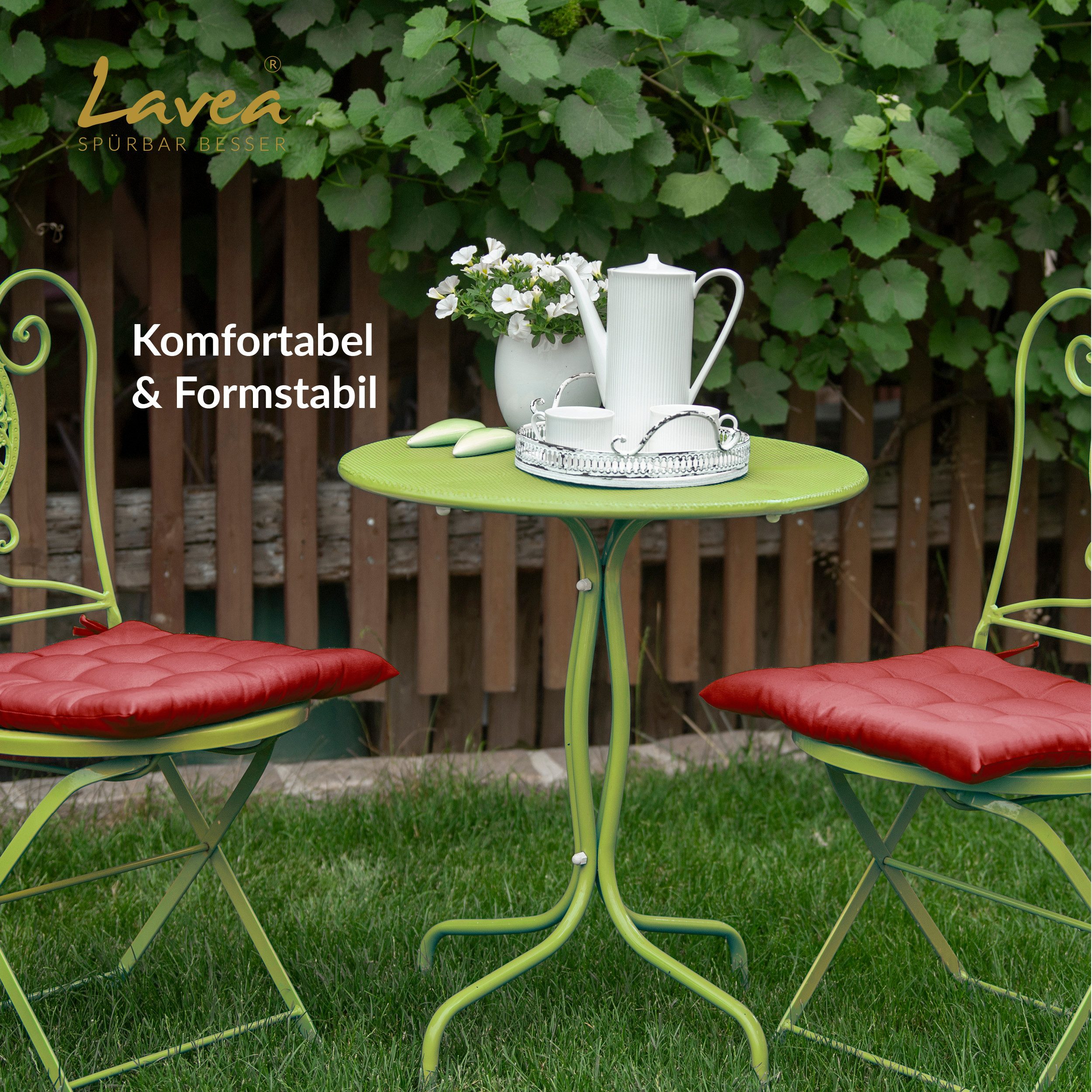 Lavea Stuhlkissen MONACO, Sitzkissen 4er Set – 40x40 cm, mit Stoffbändern, günstig online kaufen