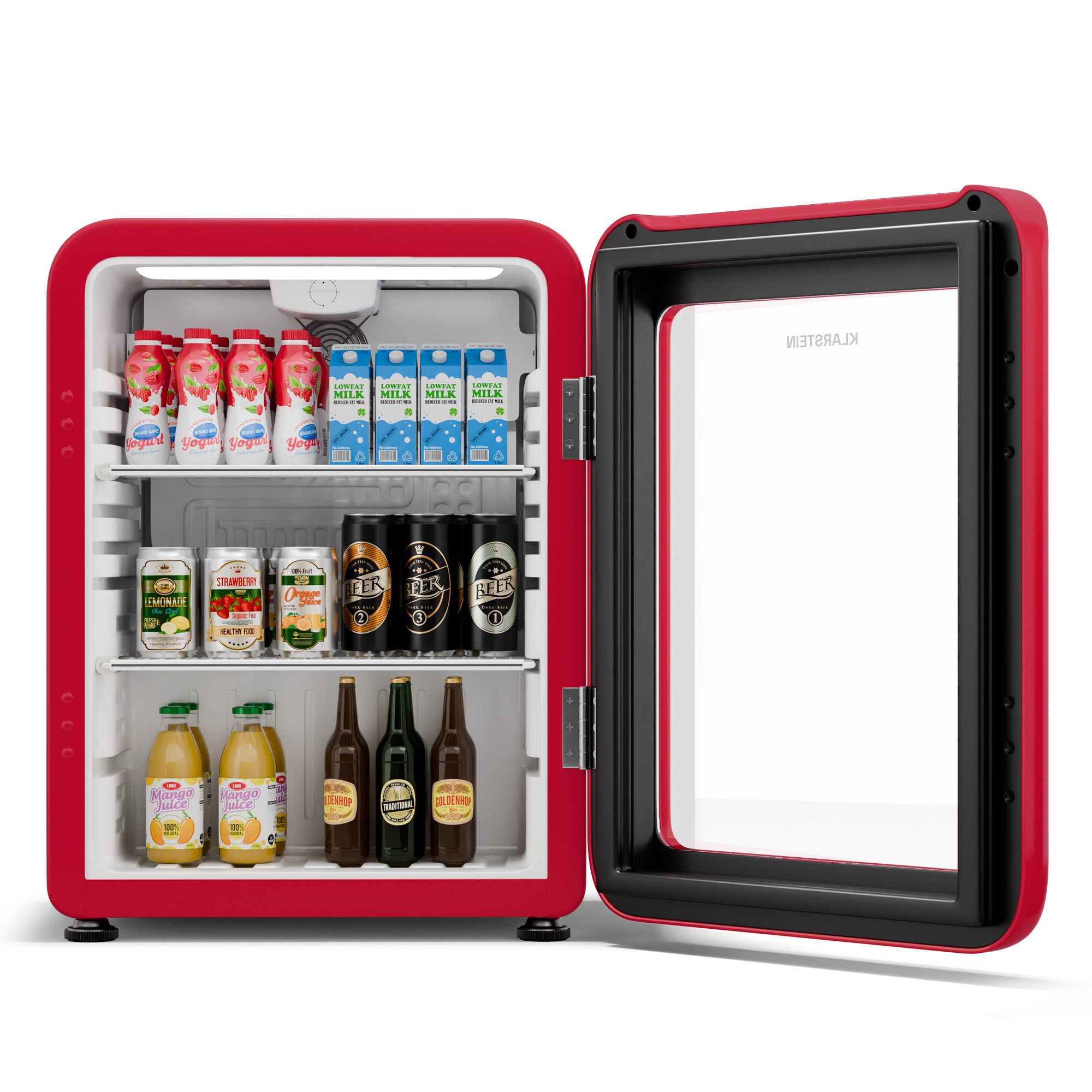 Klarstein Getränkekühlschrank 10046634, 64 cm hoch, 47.5 cm breit, Bier Hausbar Getränkekühlschrank Hotel Mini Fridge