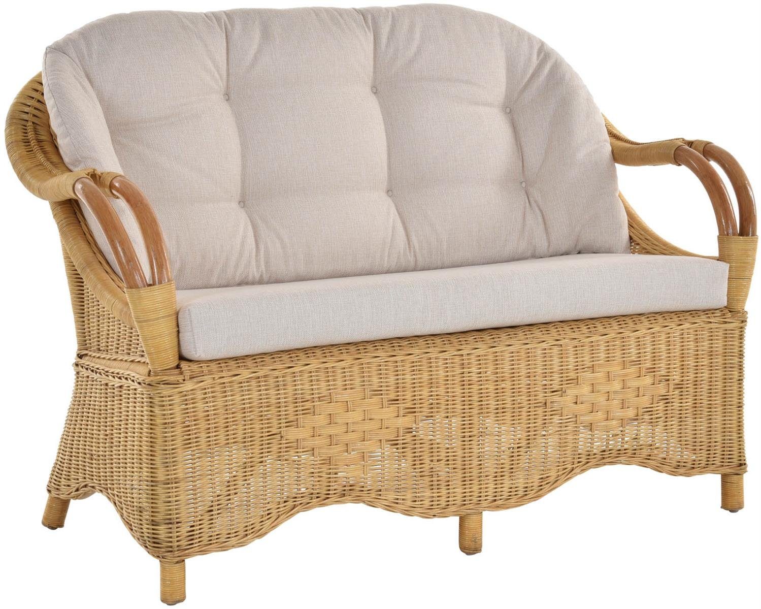 Krines Home Loungesofa Rattansofa 2-Sitzer-Sofa Wintergarten günstig online kaufen