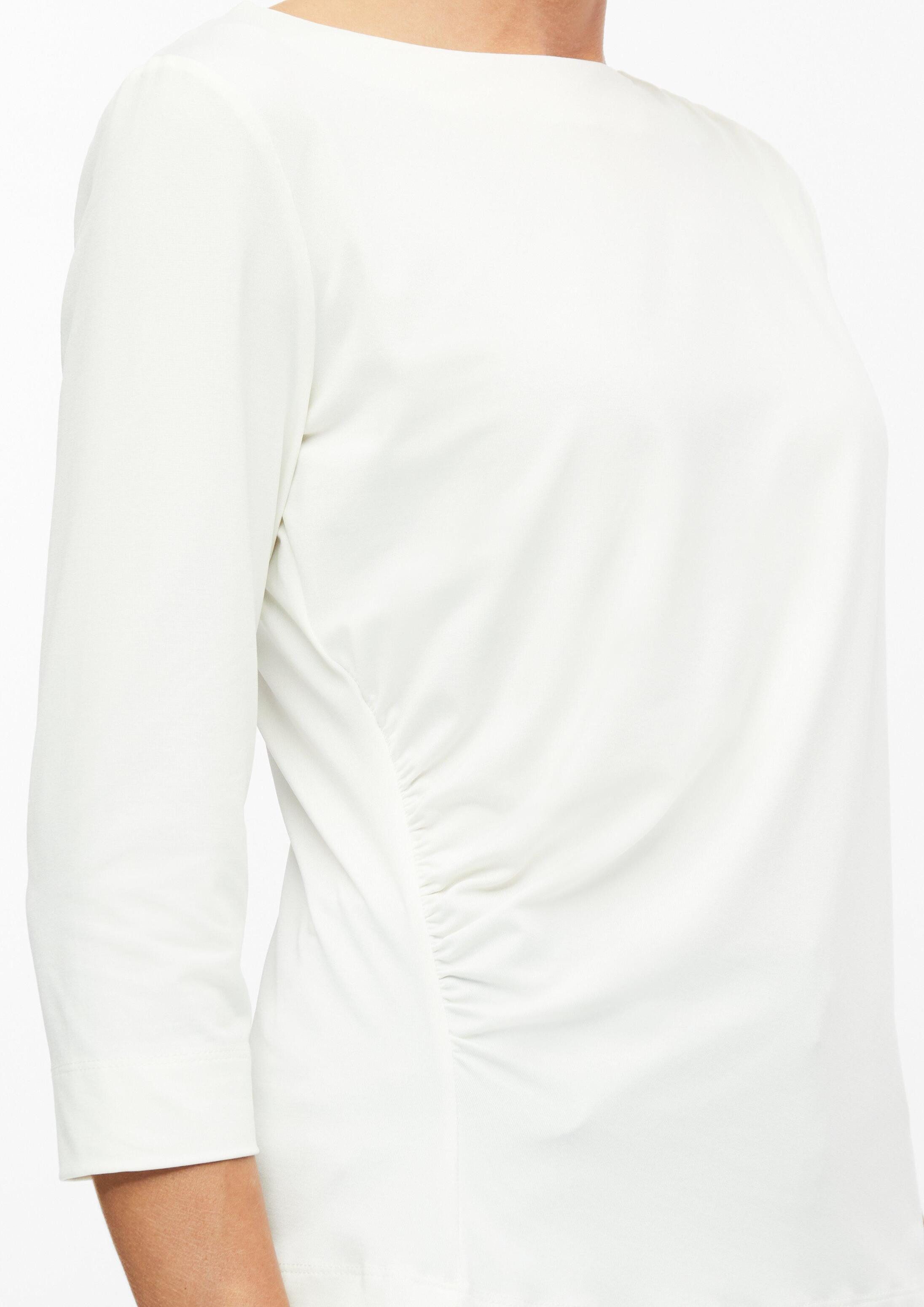 s.Oliver 3/4-Arm-Shirt T-Shirt T-Shirt mit seitlicher Raffung im Slim Fit