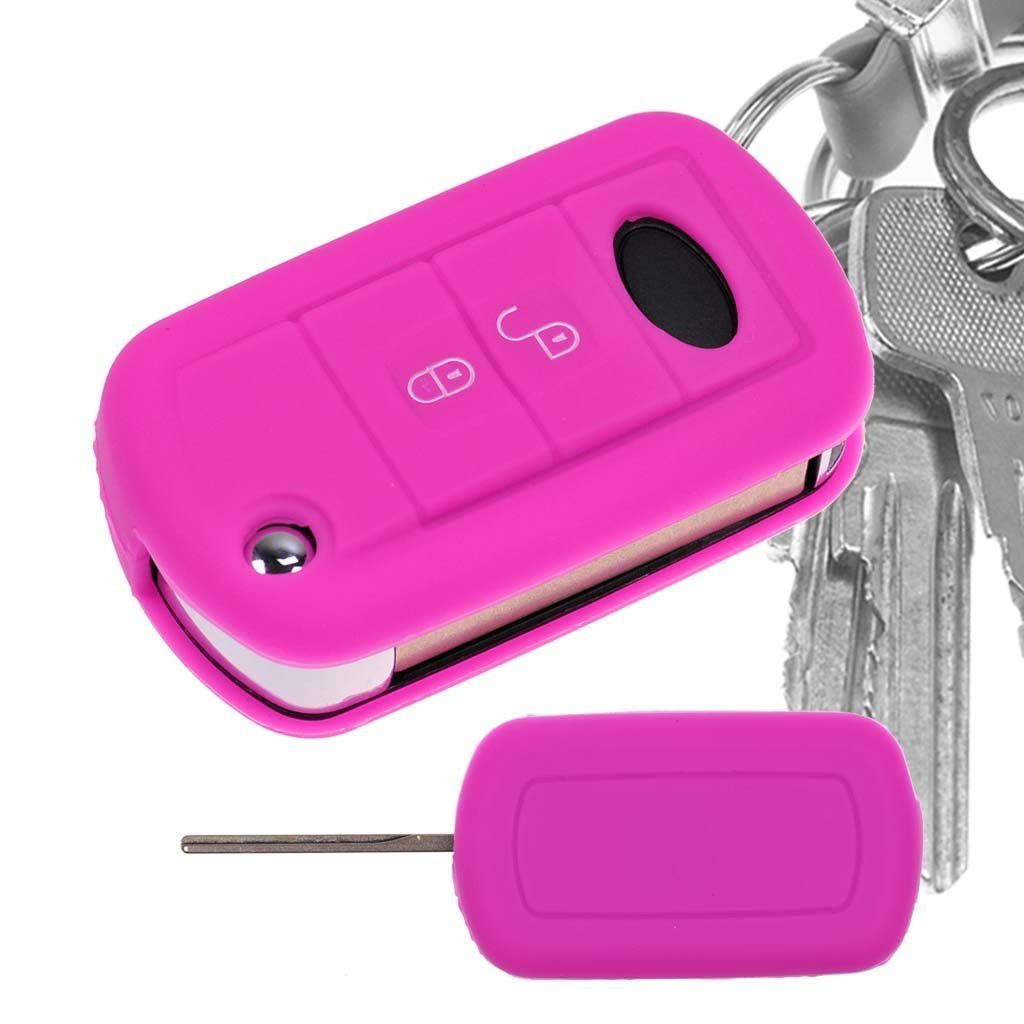 mt-key Schlüsseltasche Dicsovery für Sport 2 Schlüssel Softcase Schutzhülle Land Tasten Rover Autoschlüssel III LS Pink, Silikon Rover Range