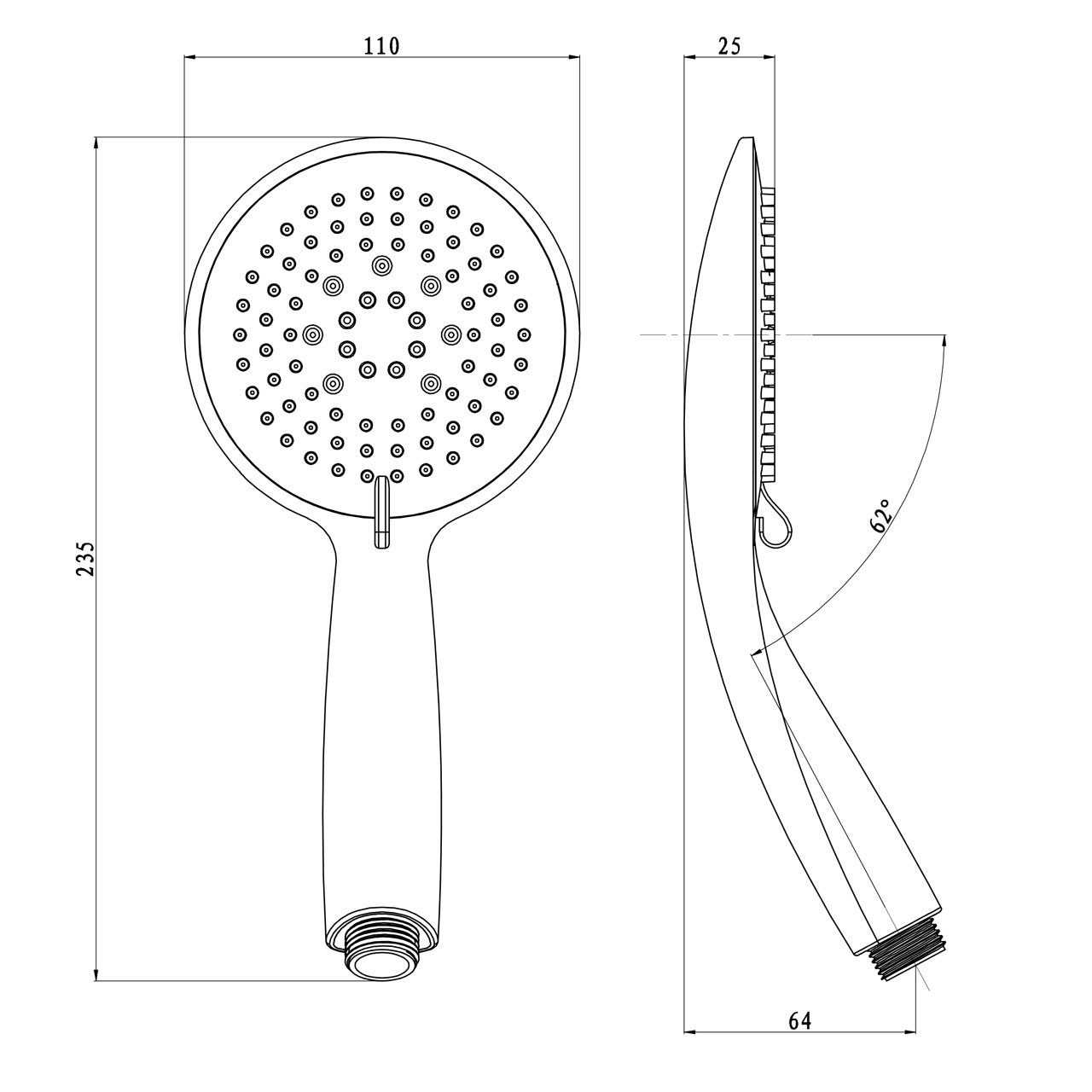 Euroshowers GmbH Handbrause Catchy Chrom 3 Strahlarten mit 150 cm Duschschlauch, (Duschset, 3-tlg., Handbrause mit Brauseschlauch und Wandhalterung), 3 Strahlarten, Anti-Kalk-System, Wandhalterung inklusive
