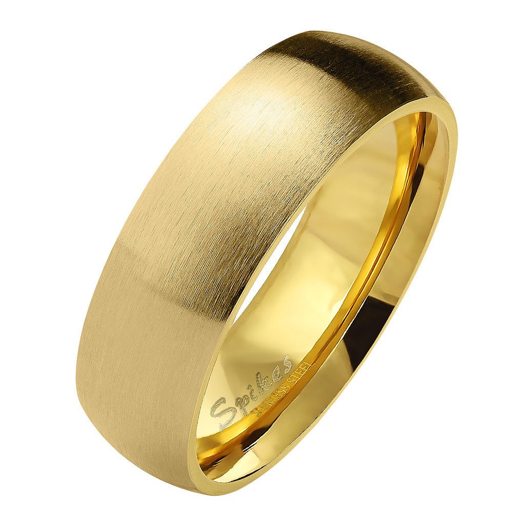 Taffstyle Fingerring Herren Damen Ring Edelstahl vergoldet Matt Größe 65 (20.7) Breit 6mm (Partnerring Ehering Trauring Hochzeitsring), Partnerring Herrenring Damenring Freundschaftsring Paarring