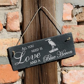 Dekolando Hängedekoration Blaureiher 22x8cm All you need is Love and a Blue Heron