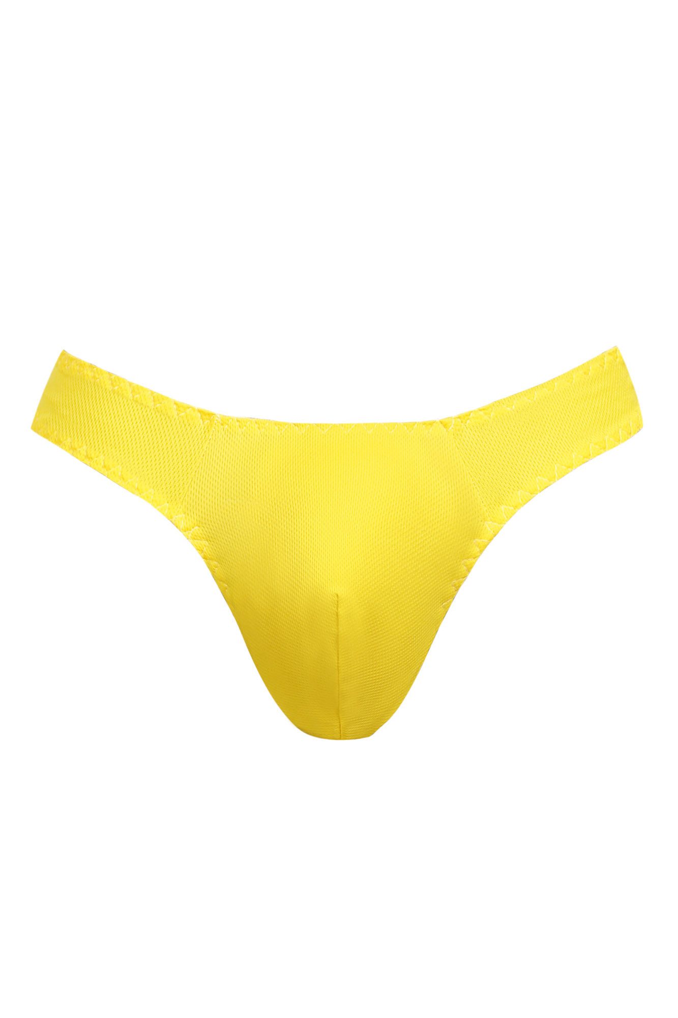 String Herren String gelb blickdicht elastisch Männer Slip mit Gummibund