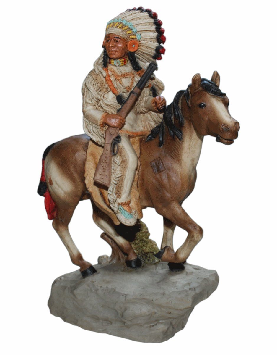 Quiver 21 Figur auf Castagna Pferd Castagna White H American cm reitend Native Dekofigur