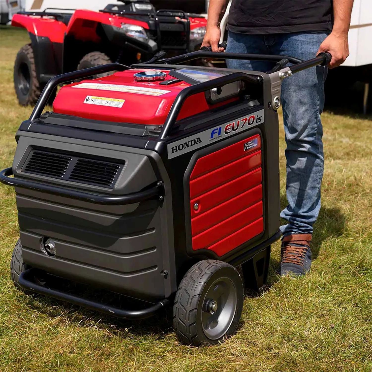 Honda EU 70is Inverter Generator, 5 kW (Set includes generator, spark plug wrench, and instruction manual), Digital Auto Voltage Regulator D-AVR