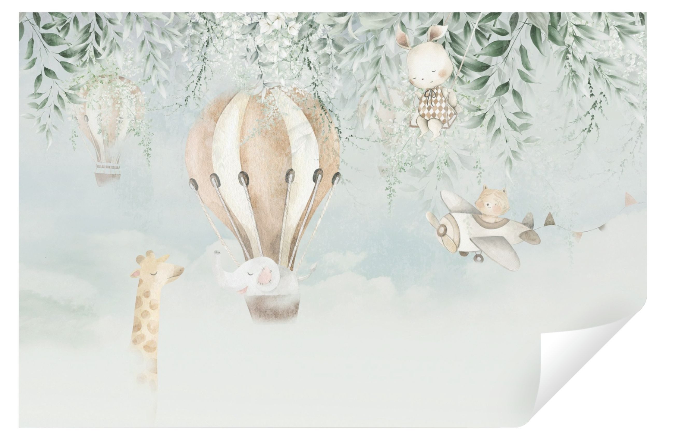 Wallarena Fototapete Kinderzimmer Jungen Mädchen Tiere Luftballon Vlies Tap günstig online kaufen