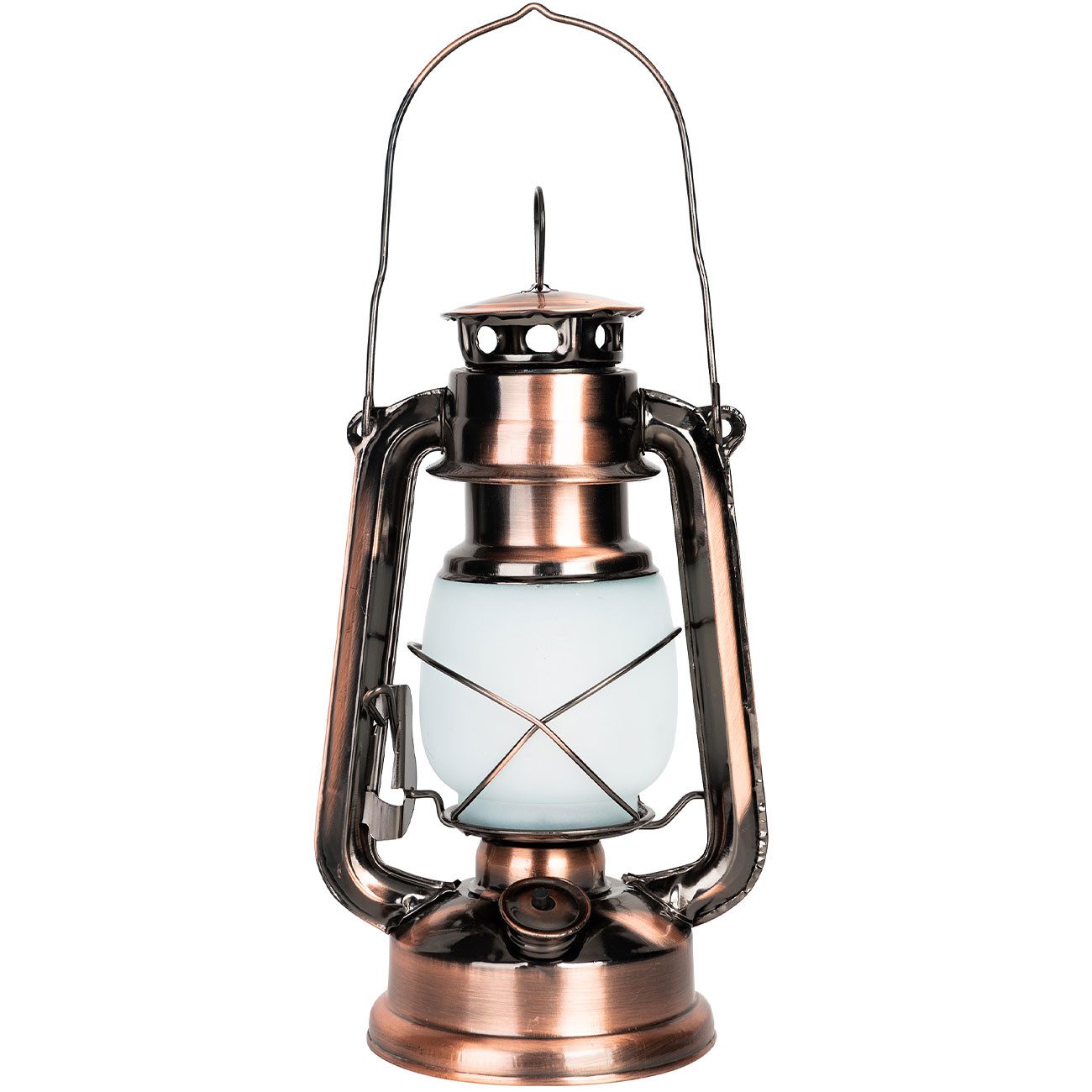 Casativo LED Laterne Retro LED-Sturmlaterne 25cm mit Flammen-Optik Ø15 x H25 cm Batterie, LED fest integriert, Batteriebetrieb, Bronzelook, zum Aufhängen, Tragegriff&Ring