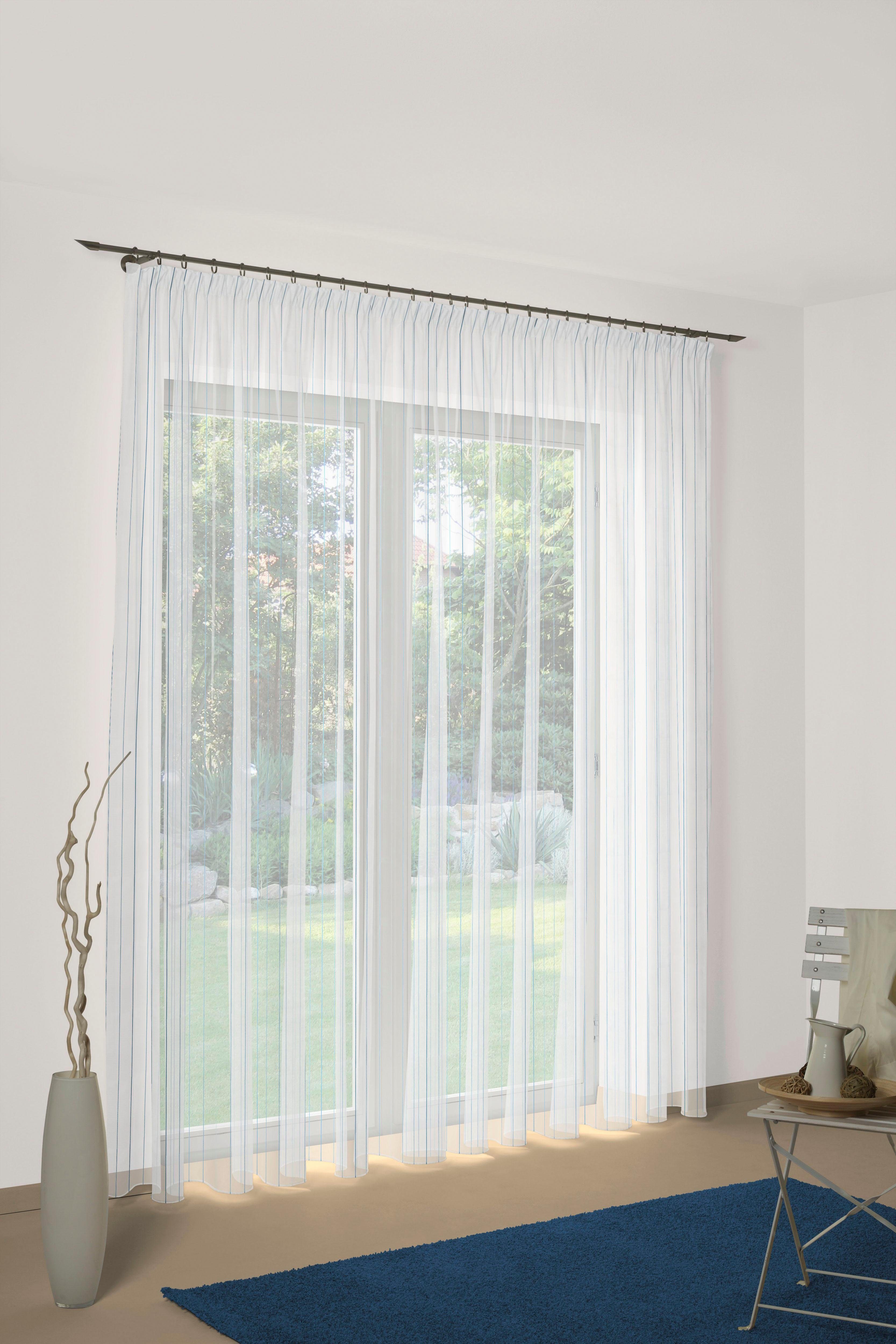 Wirth Gardine 7227 (1 St), Faltenband, halbtransparent, Store - Faltenband 1:3