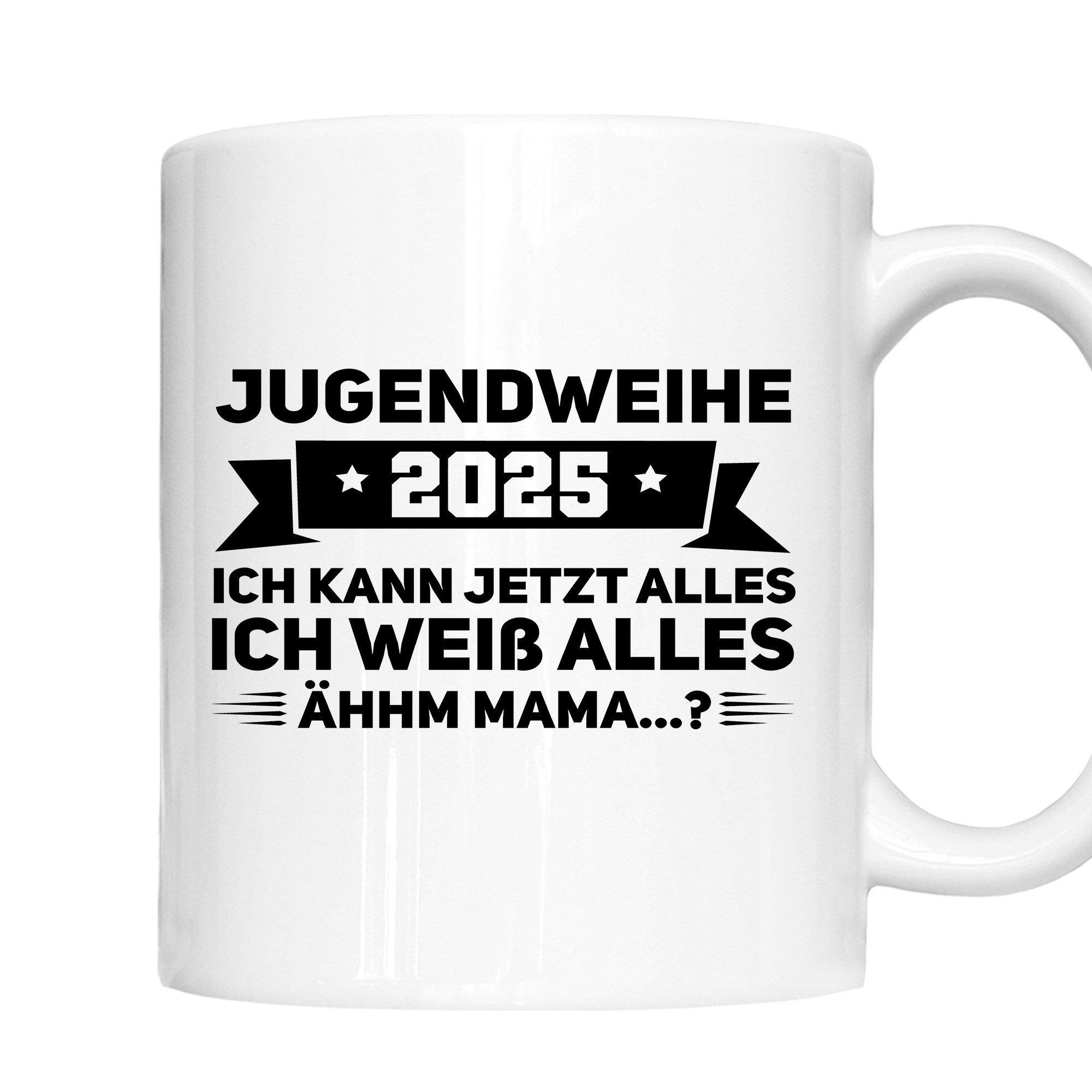 Printmacher Tasse Erwachsen Tasse, Jugendweihe 2025 ich kann jetzt alles, Geschenk, Keramik