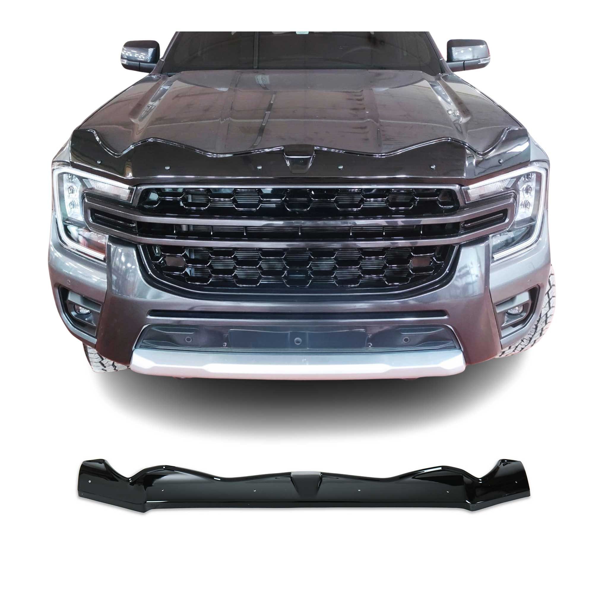 OMAC Вентиляционные решетки Motorhaube Deflektor Insekten für Ford Ranger T6 2022-2025 ABS (1 St), Luftabweiser, Abweiser, Schneeschutz, Langlebig,Einfache Montage