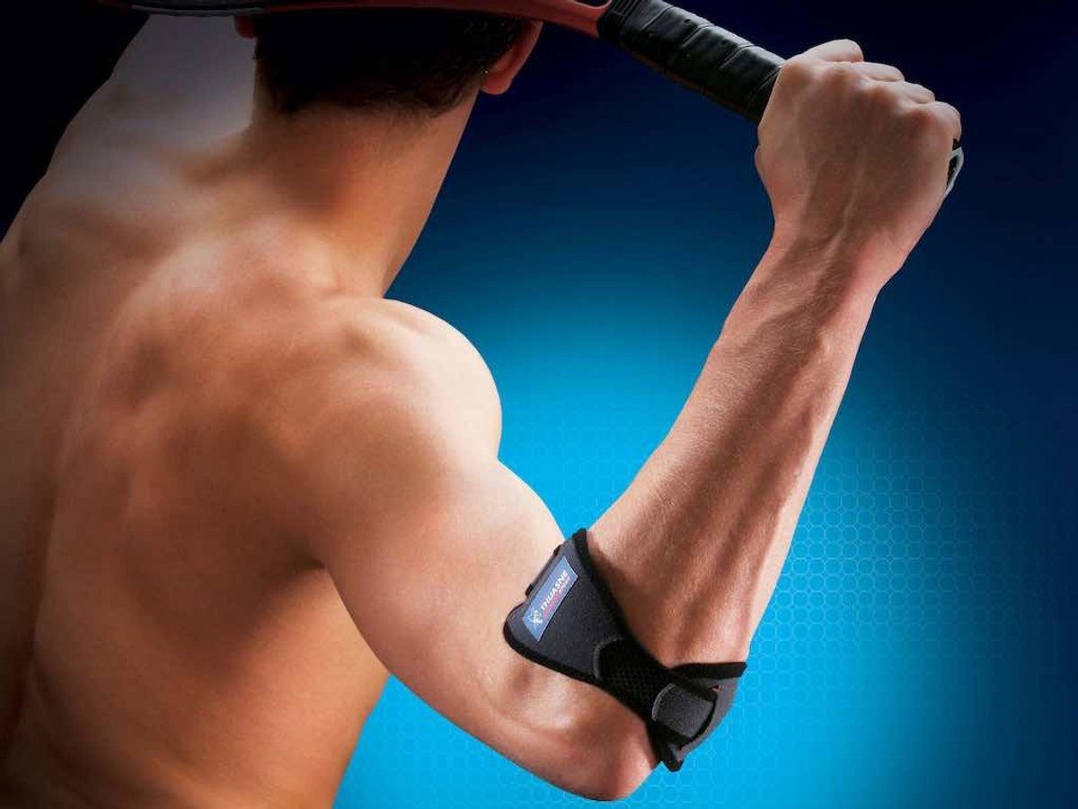 Thuasne Ellenbogenbandage Sport Tennisarm Ellenbogenstütze - 1 - Universell (1-tlg), mittlere Unterstützung