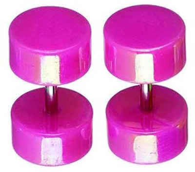 Karisma Plug Karisma 1 Paar Fake Plug Tunnel Acryl Perle Look Ohrring Ohrstecker 8mm Farbwahl - Rosa