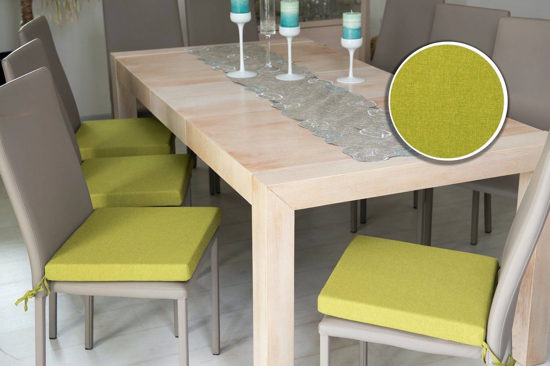 sunnypillow Stuhlkissen 4er Set Kissen 40 x 40 x 5 cm, Sitzkissen Sitzauflage für Stühle, Bänke