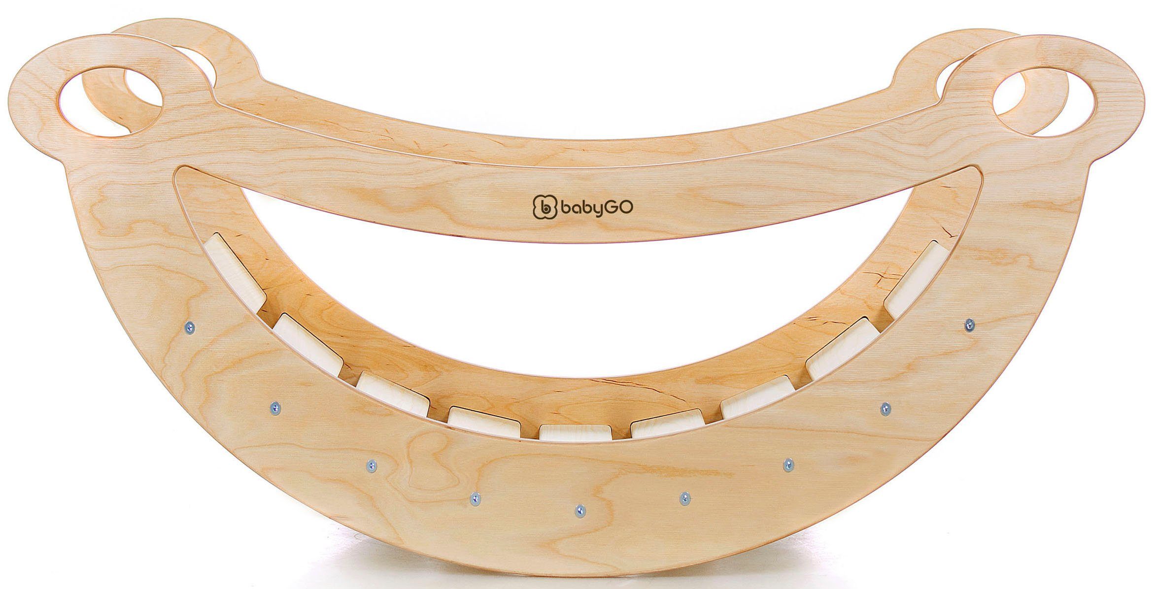BabyGo Wippe Woodland Bogenwippe, Seesaw mit Polstereinlage Made in Europe