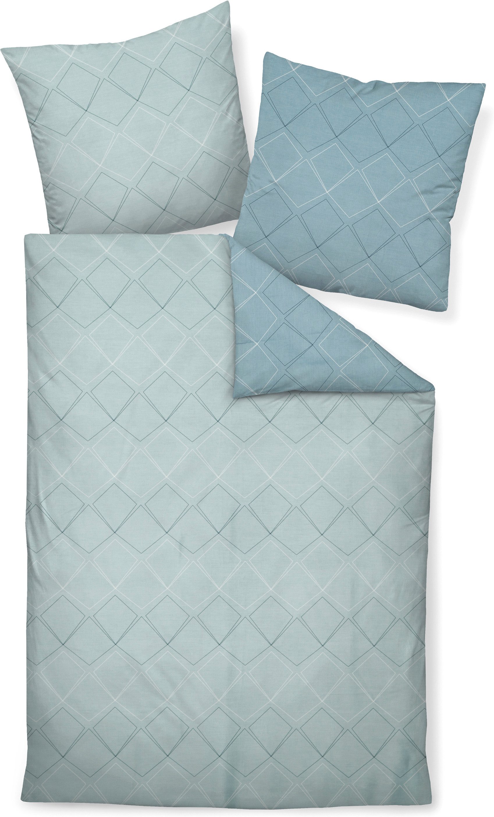 Janine Bettwäsche J. D., Mako-Satin, 2 teilig, Bettwäsche aus Baumwolle, mit Rauten-Design