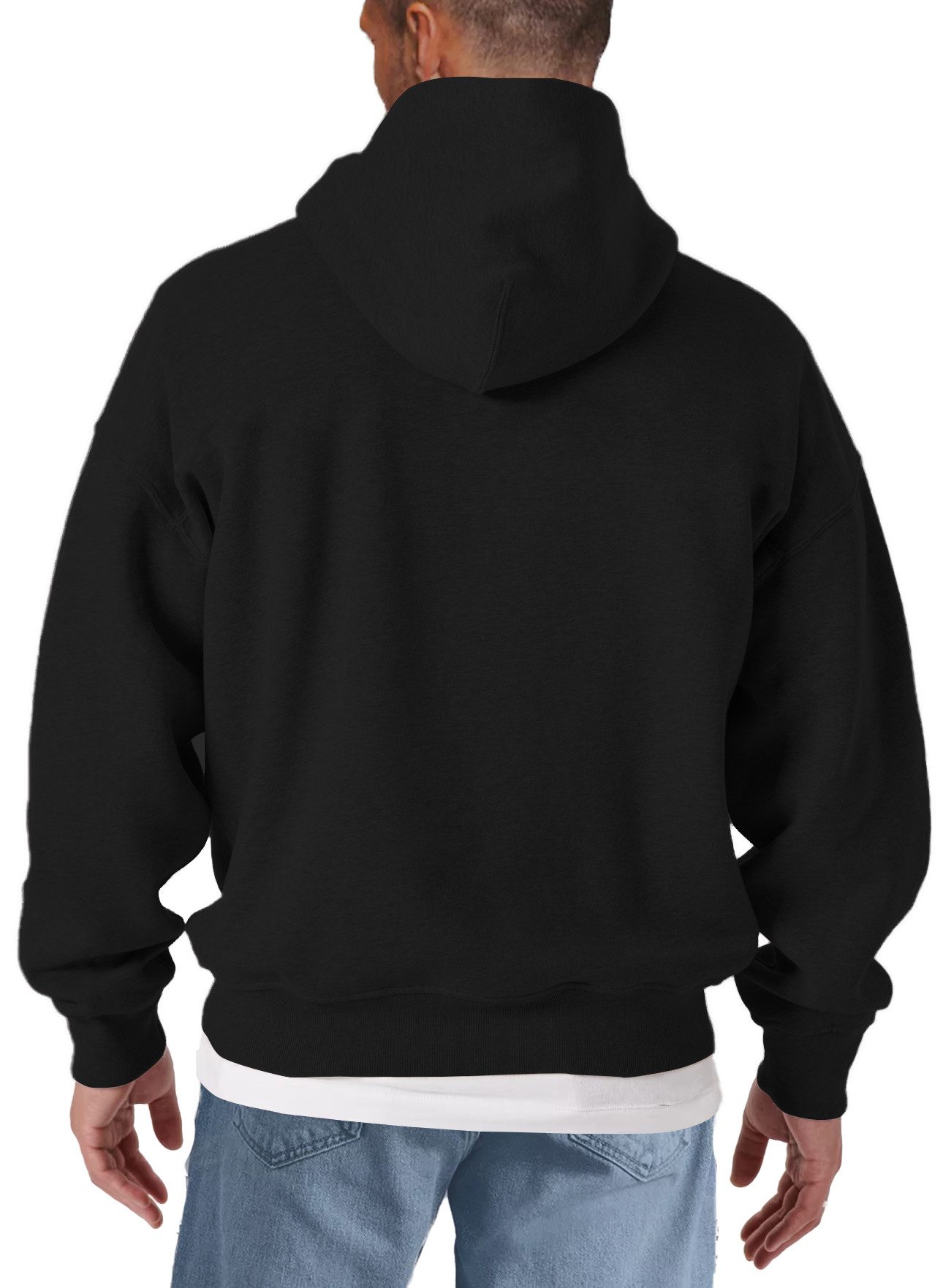 MAKAYA Kapuzenpullover mit Wolfsmotiv Wikinger Wolf Mond Viking Sweatshirt Mond Hoodie (Schwarz, S, M, L, XL, XXL, 3XL, 4XL) Baumwolle