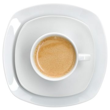 MamboCat Kaffeeservice 18tlg Kaffeeservice Lotta weiß Porzellan 6 Personen, Porzellan