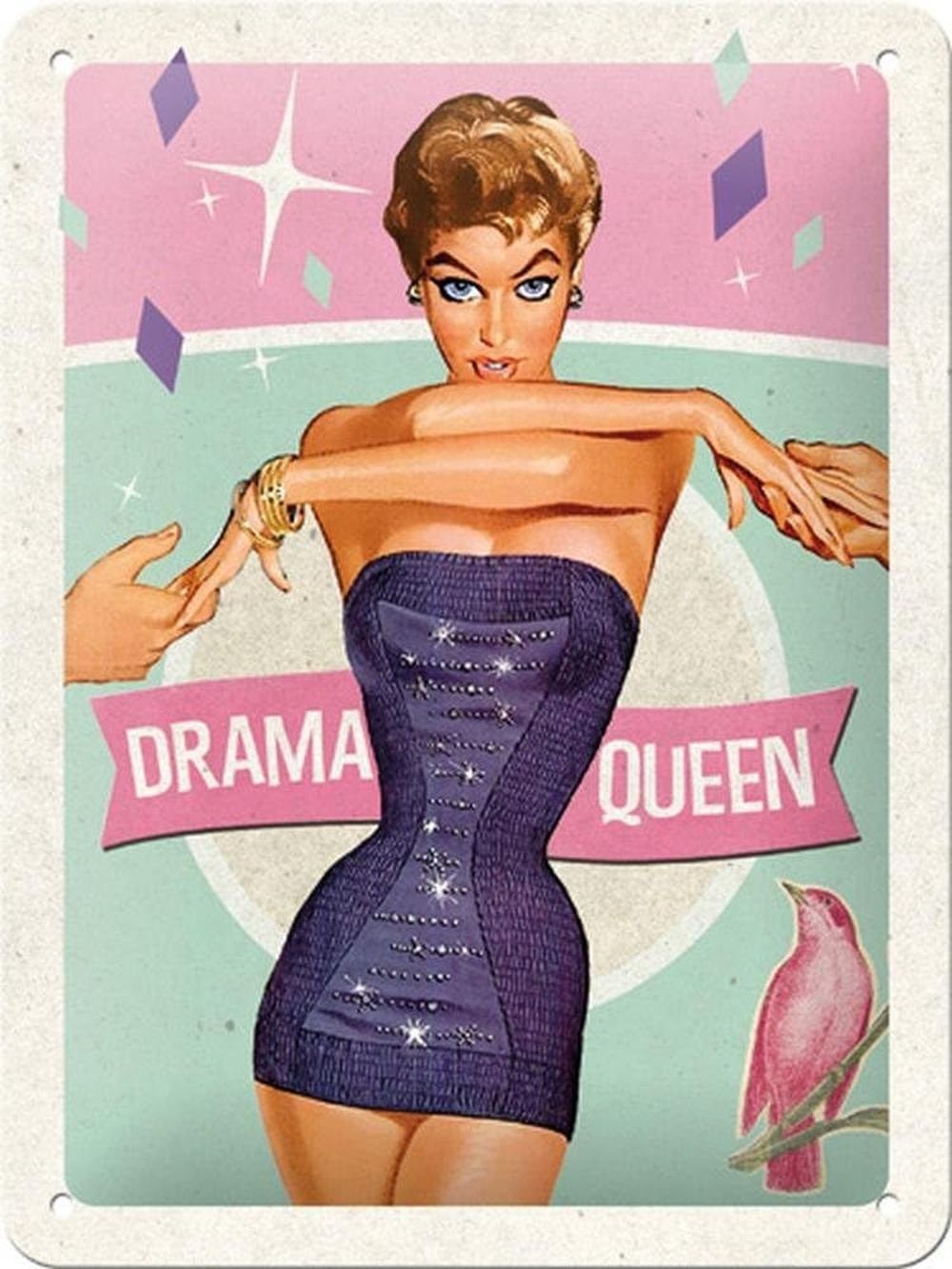 Metallschild Blechschild 15x20 cm - Drama Queen