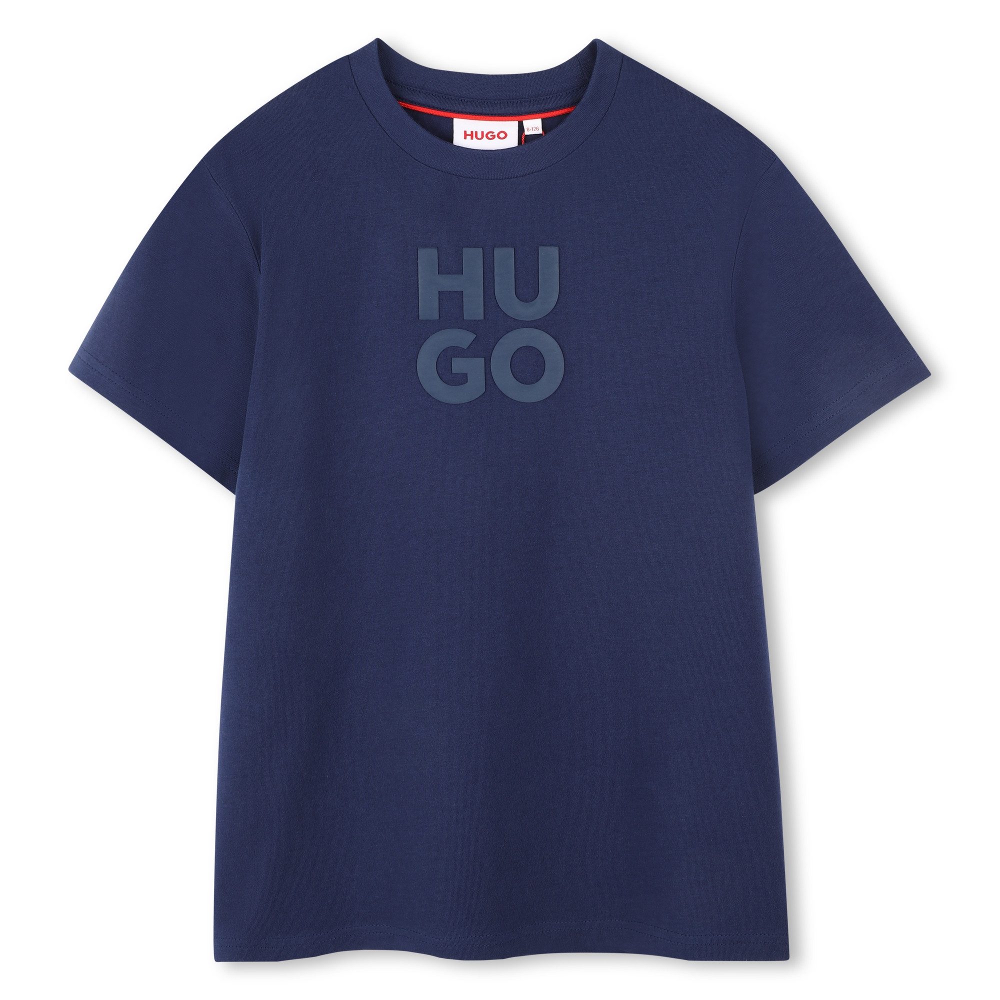 Print-Shirt HUGO Kids T-Shirt Basic blau mit Logomotiv