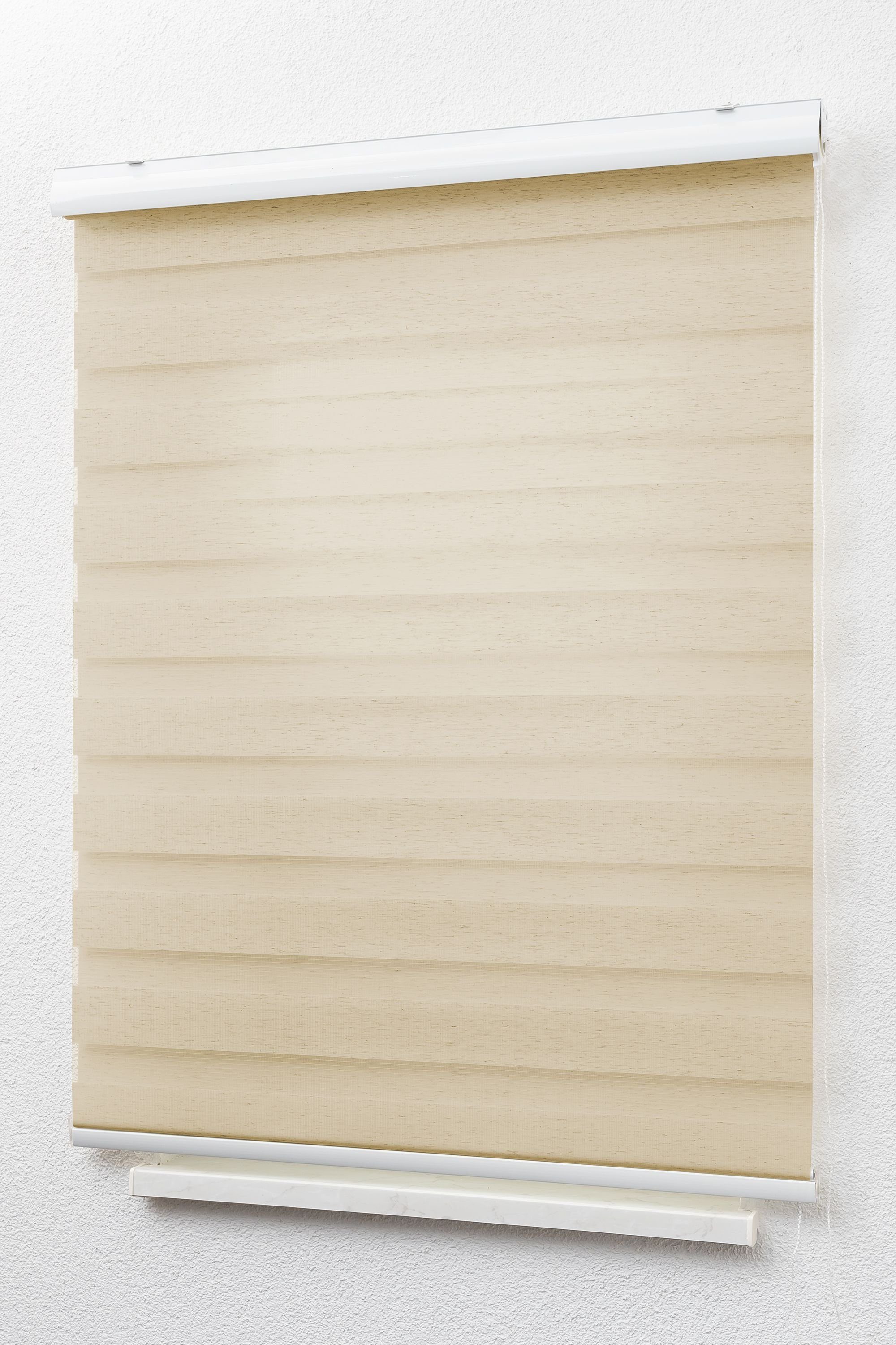 Rollo Doppelrollo Blende Struktur HxB LYSEL®, Beige, 160x60cm beige blickdicht, beige