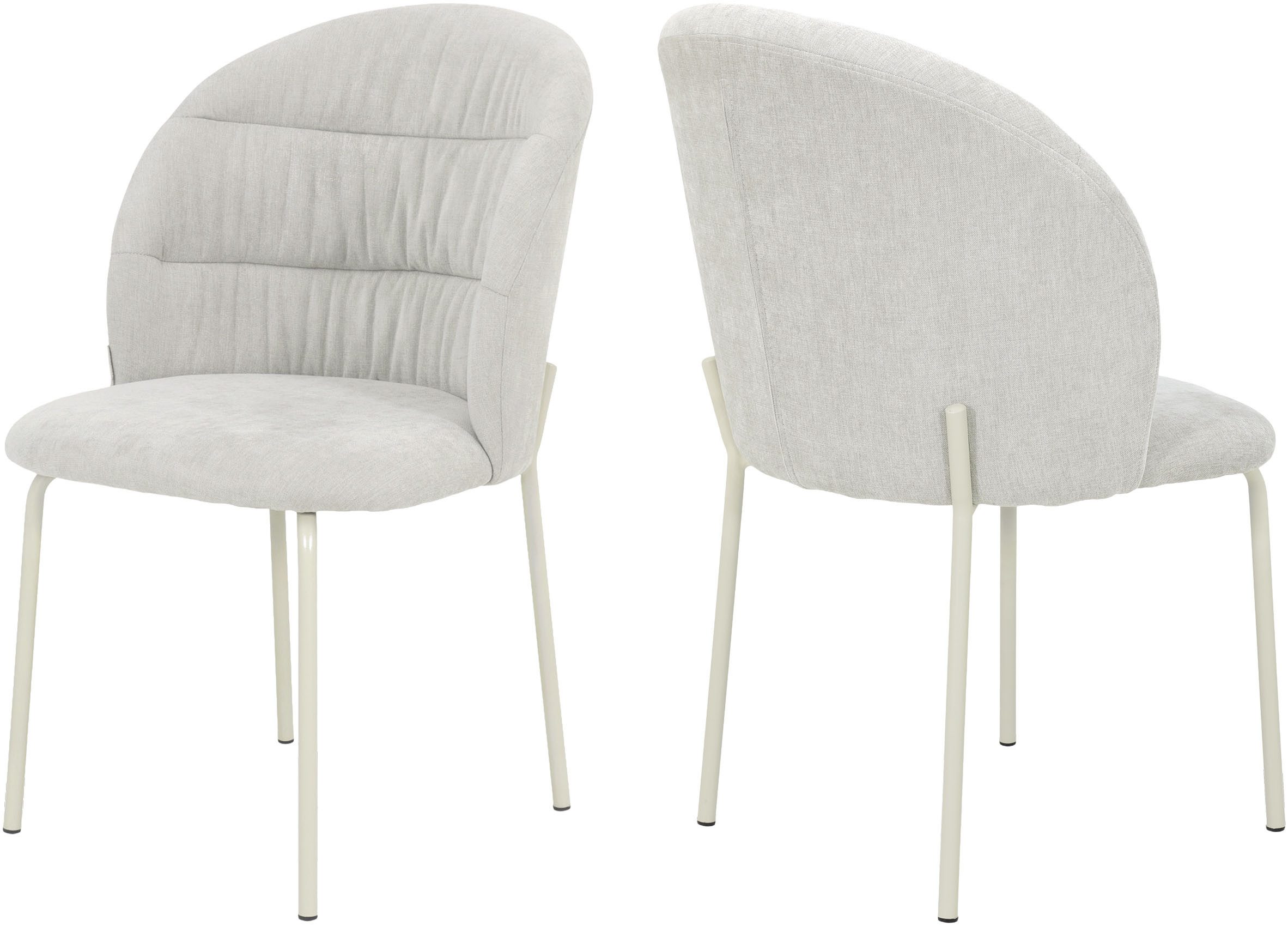 TOM TAILOR HOME 4-Fußstuhl LEAF CHAIR (Set, 2 St), 4-Fußgestell, Raffung in der Rückenlehne