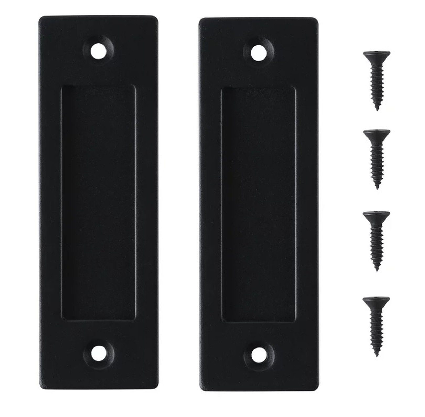 BAYLI Möbelgriff 2er Set - Schiebetürmuschel [schwarz-matt] - 150 mm Muschelgriff -