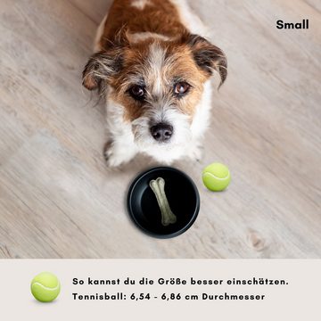 hej.mo Futternapf Hundenapf Futternapf Trinknapf MOLLY Small Schwarz, Keramik, Steingut, ⌀ 16cm; Füllmenge 0,9l