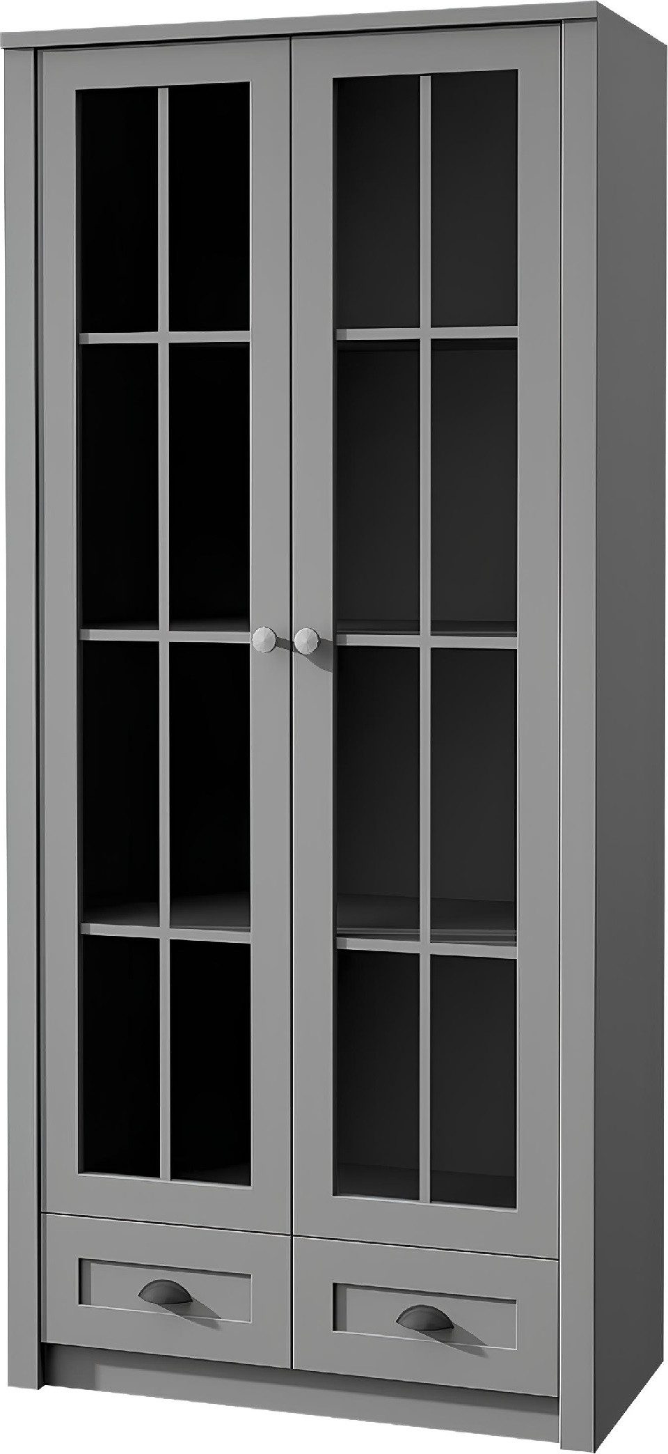 Xlmoebel Vitrine Antiker Glasschrank aus Holz mit eleganten Fächern und Regalen (1-St., Vitrine) Hergestellt in Europa