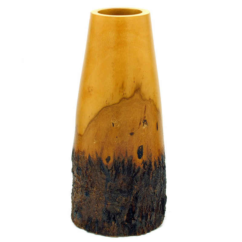 Gedeko Dekovase Holzvase Mango, Vase aus Holz mit Rinde, Höhe 30 cm