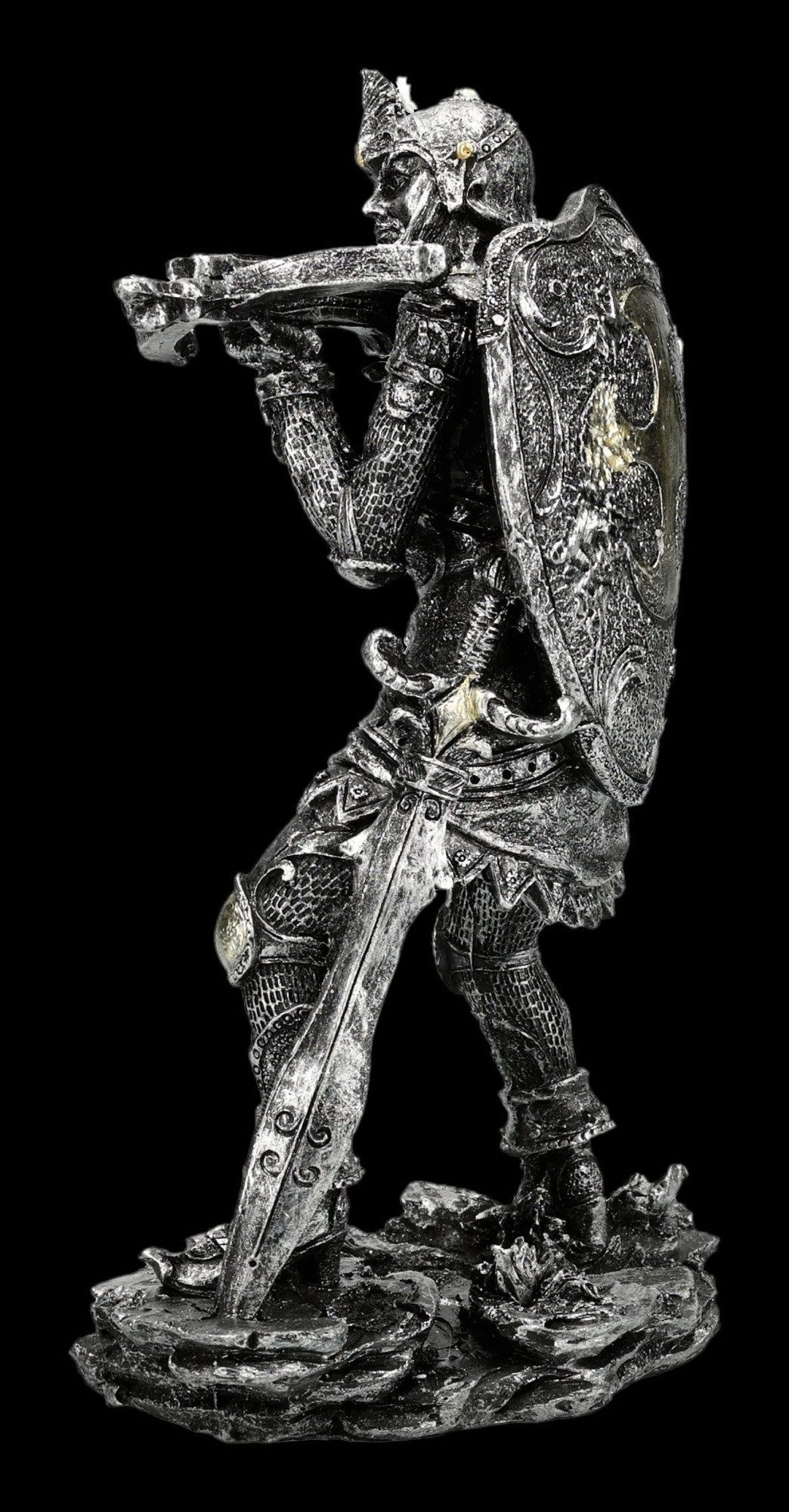 Figuren Shop GmbH Dekofigur Ritter Figur – Mittelalter Statue Deko 20cm Verteidiger Burg Dekofigur – Bild 3 von 5