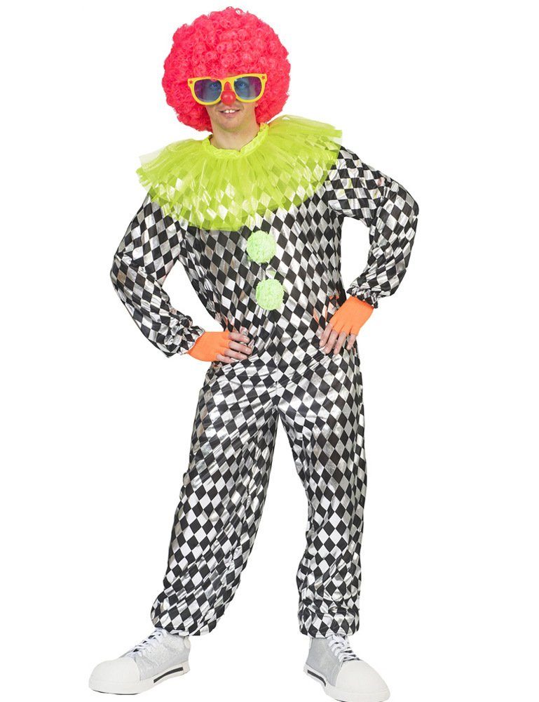 Funny Fashion Clown-Kostüm Clown Kokki Kostüm für Herren - Schwarz Weiß - Lustige Pierrot Harlekin Verkleidung zum Thema Zirkus Manege