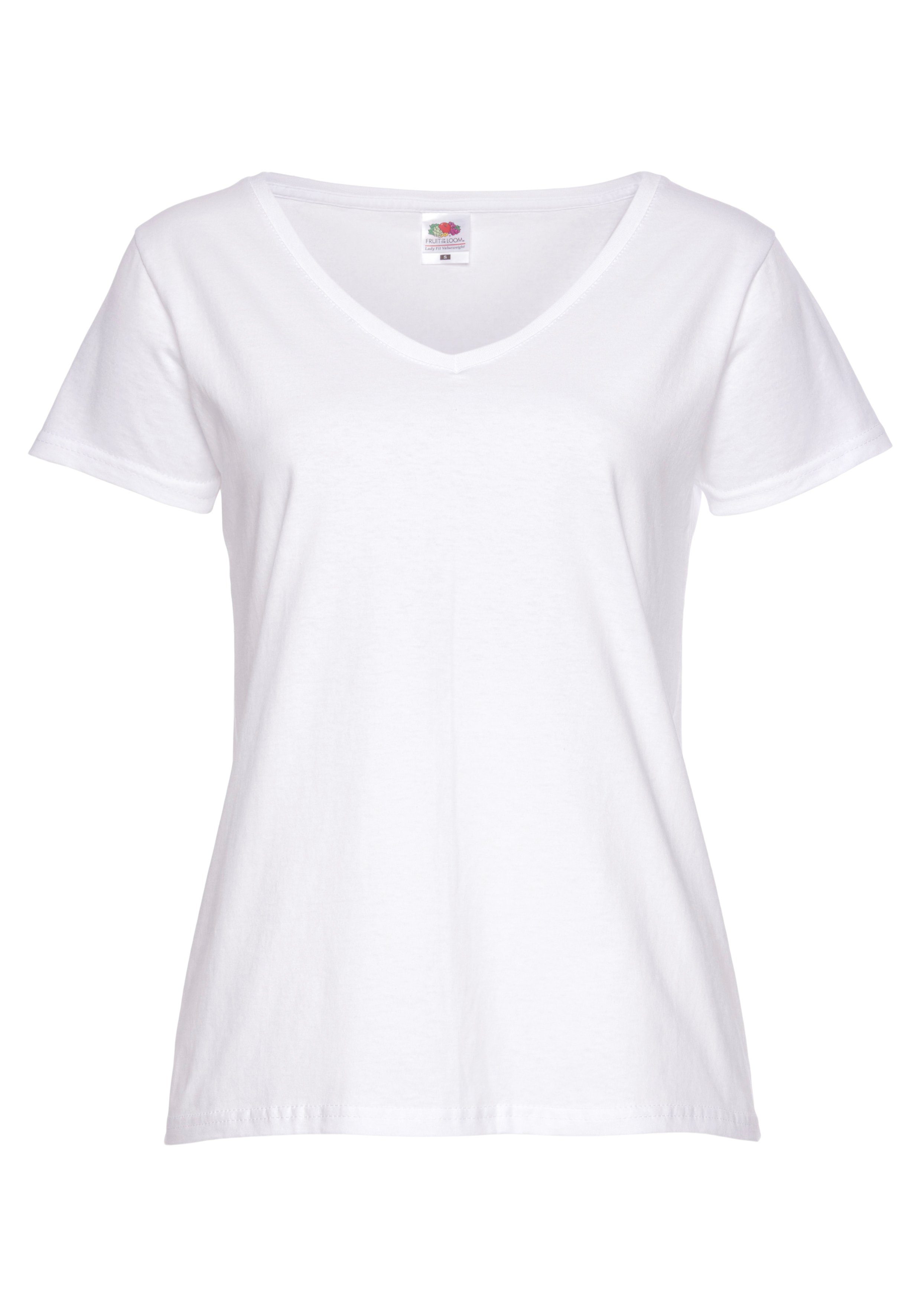 Fruit of the Loom V-Shirt Lady-Fit Valueweight V-Neck (Packung, 2-tlg., 2er-Pack)