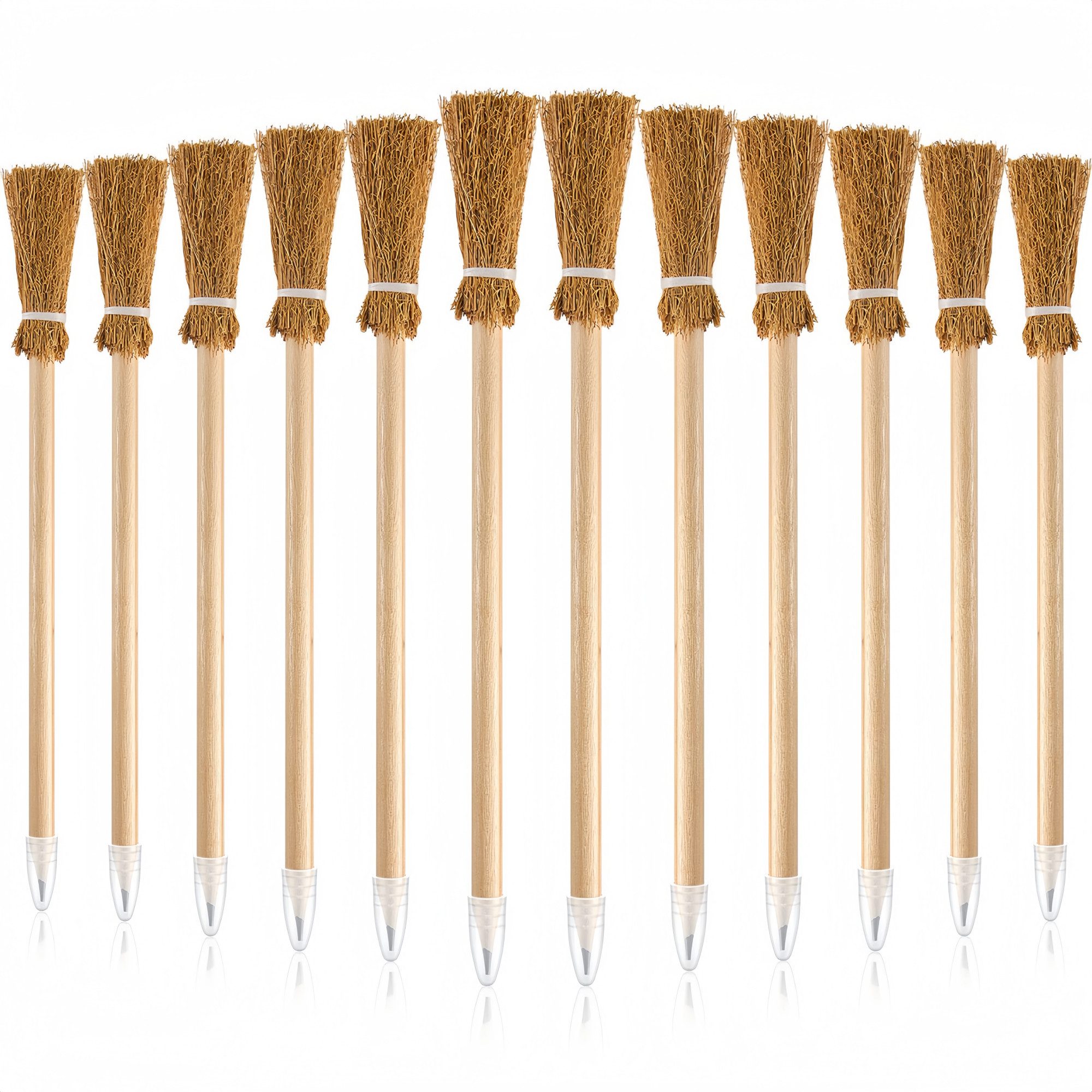 FOUORTUNATE-BEE Bleistift 20 Halloween Hexenbesen Bleistifte aus Holz als Partygeschenk, (20-tlg), 20er Set Hexenbesen Bleistifte für Halloween & Hexenparty