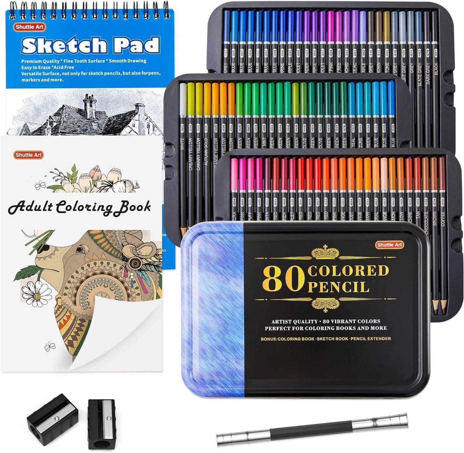 Shuttle Art Buntstift Цветные карандаши Set 80 professionelle Farbstifte Malbuch Skizzenbuch Kinder