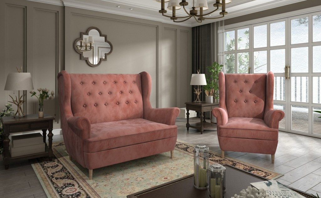 Xlmoebel Polstergarnitur Chesterfield Couch 2+1 Sitzer Sofagarnitur in elegantem Design, (Sofagarnitur, 2-tlg., 2+1 Sitzer), Made in Europa