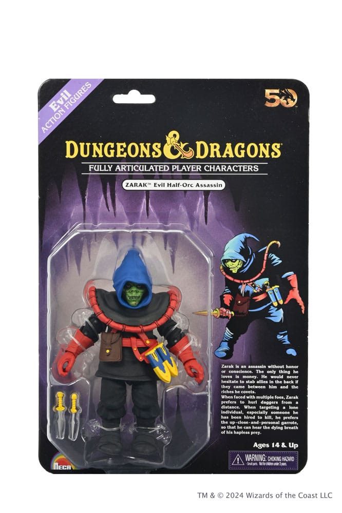 NECA Actionfigur Dungeons and Dragons 50th Anniversary Zarak on Blister Card 18 cm