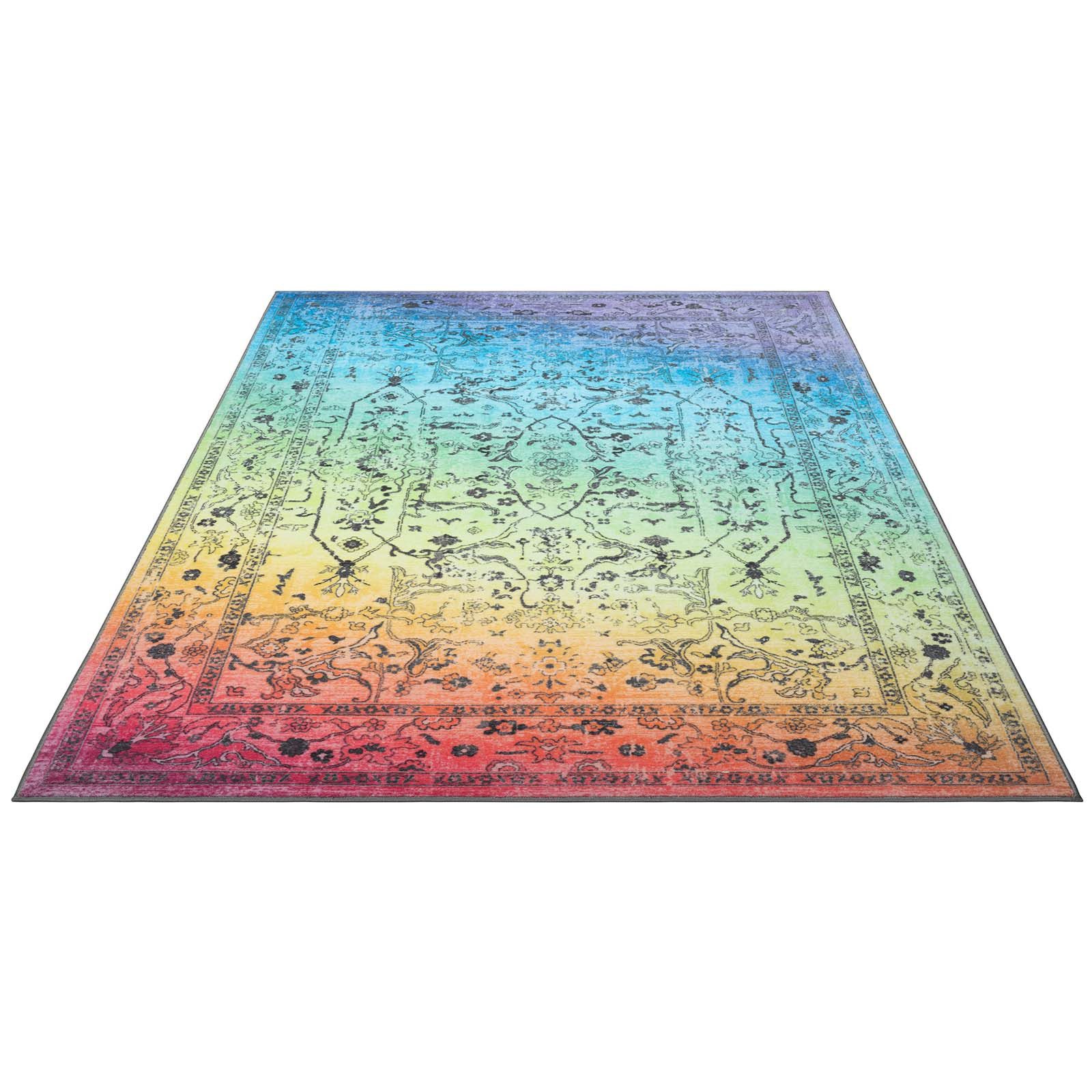 TaraCarpet Teppich Kurzflorteppich TaraCarpet Rainbow Oriental moderner Orientteppich, rechteckig, Höhe: 14 mm, Orientalisches Design in Regenbogenfarben auch f – Bild 3 von 5