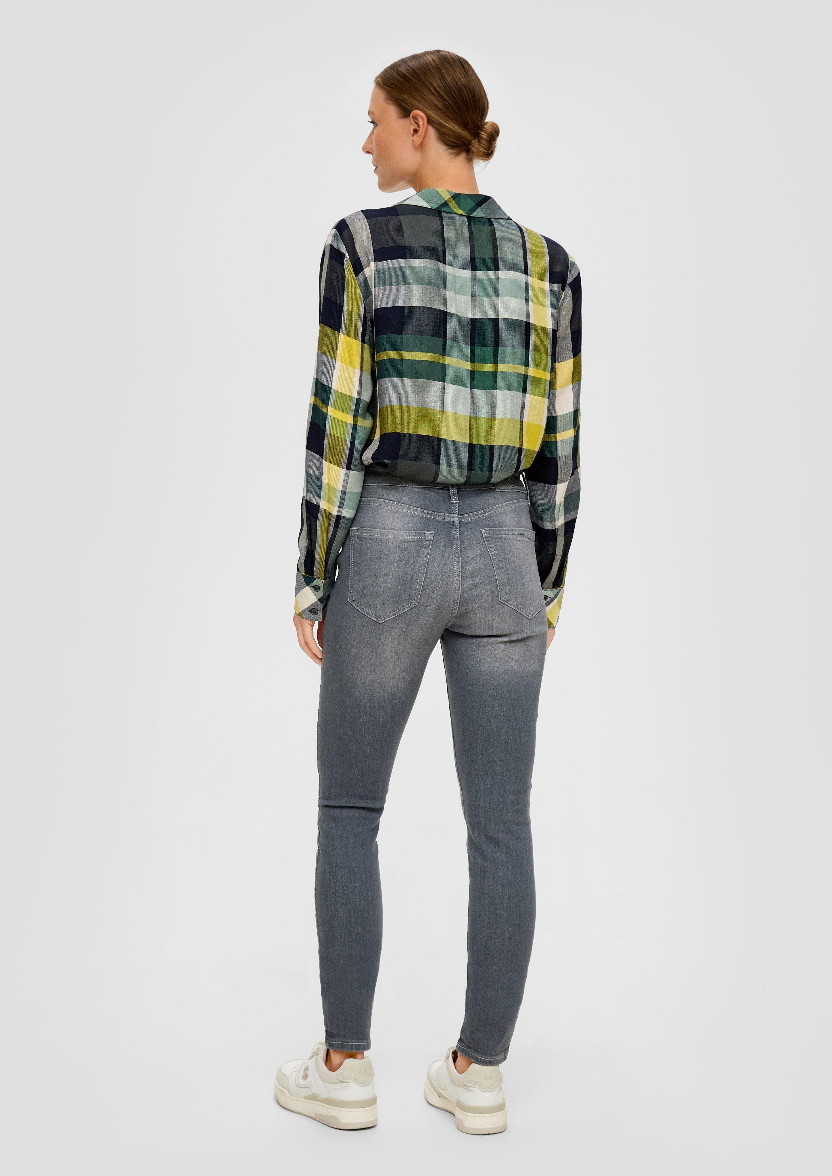 s.Oliver 5-Pocket-Jeans Jeans Leg / Fit Rise / Skinny Label-Patch Mid grau Skinny Izabell 