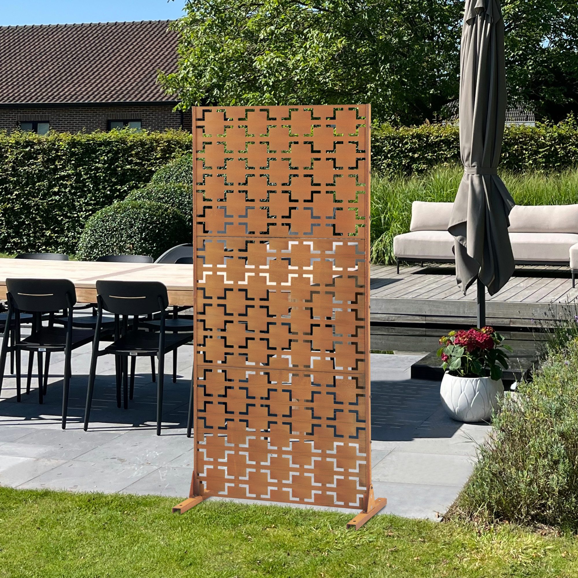 casa.pro Raumteiler, »Basciano« Trennwand Cortenstahl 180x90 günstig online kaufen