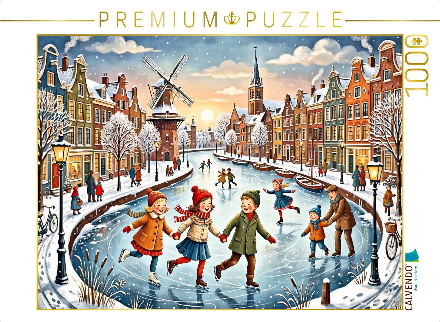 CALVENDO Puzzle CALVENDO Puzzle Schlittschuhlaufen, 1000 Teile Lege-Größe 64 × 48 cm, 1000 Puzzleteile