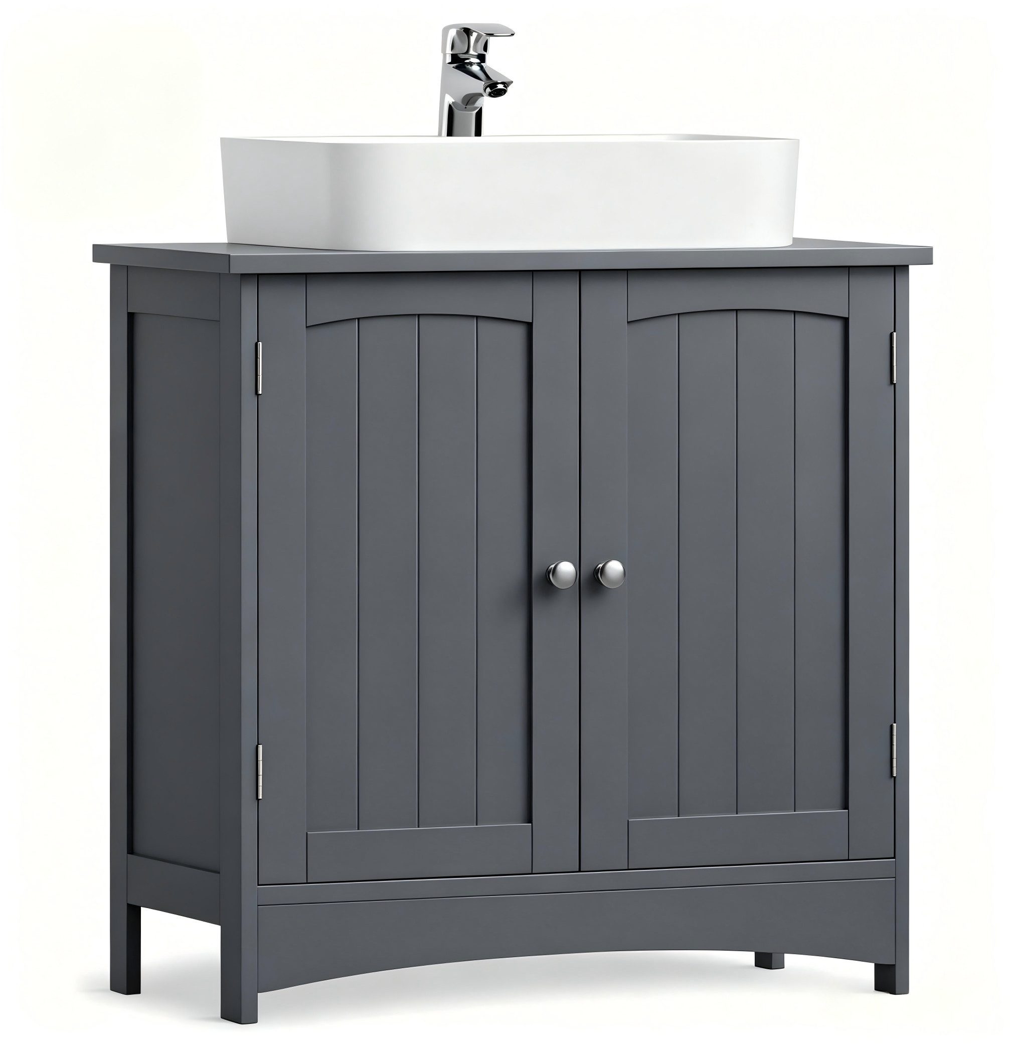 VASAGLE Waschbeckenunterschrank Waschtischunterschrank Badezimmerschrank 2 Fächer, verstellbare Ablage, mit 2 Türen, Breite 60cm