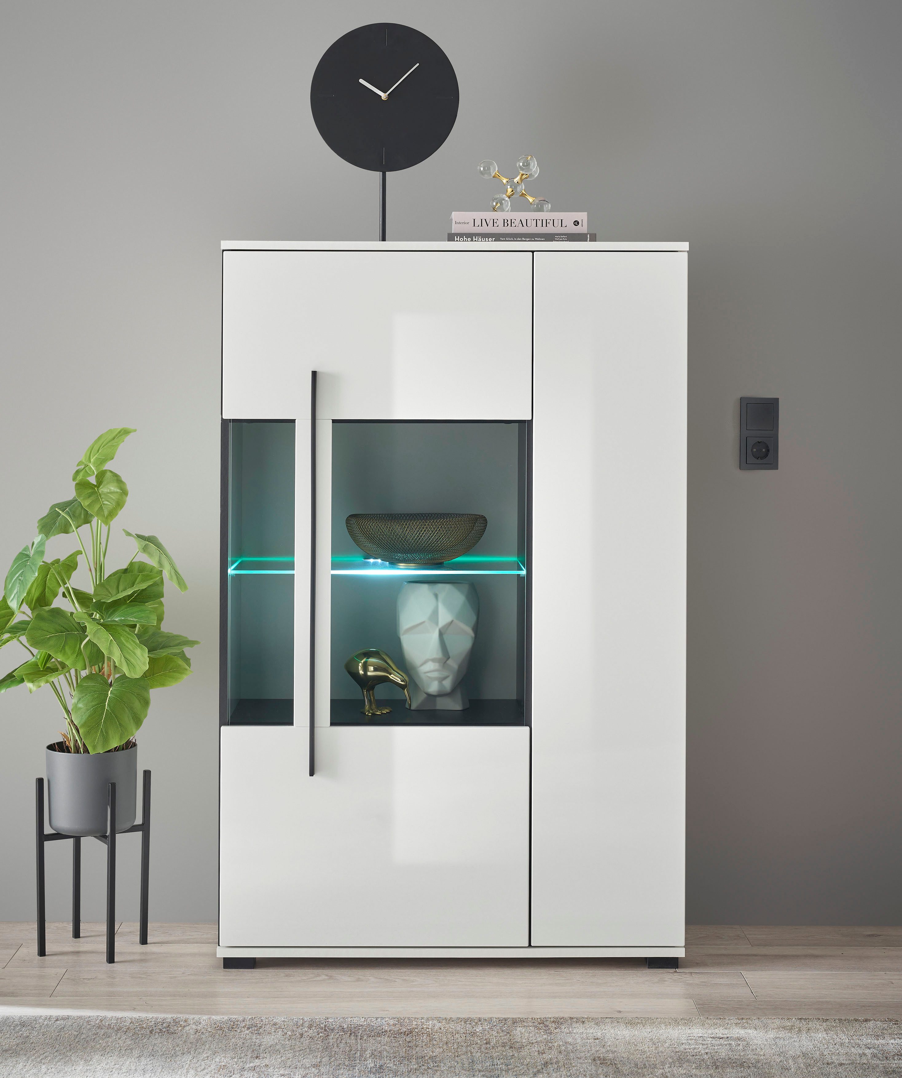 INOSIGN Vitrine Cantara, Vitrinenschrank in Eiche günstig online kaufen
