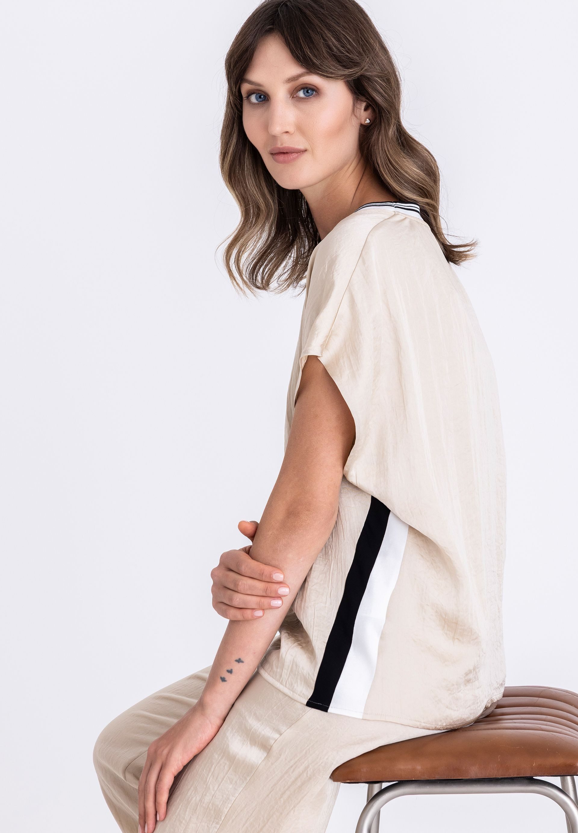 TUZZI T-Shirt mit Rippkragen