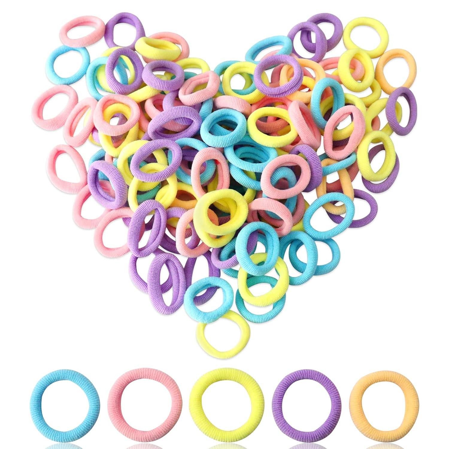 Haargummi 120 Stück Haargummis Mädchen Baby Zopfgummis Mini Haarband 5 Farben