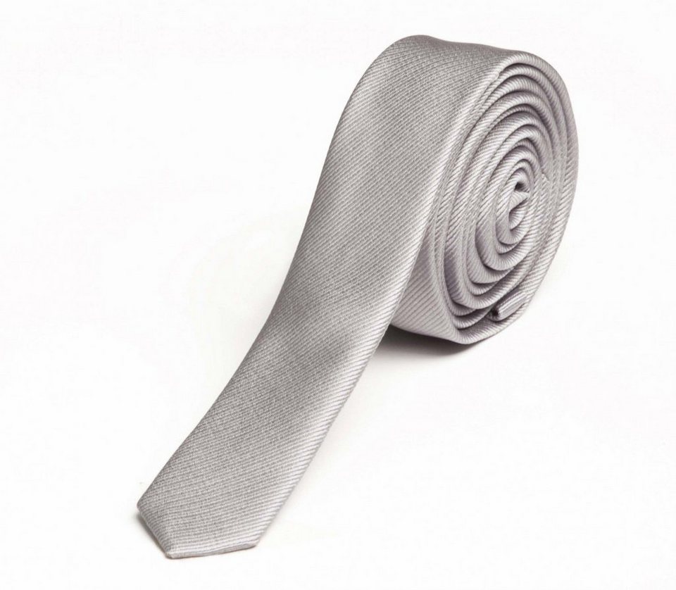 Fabio Farini Krawatte Schmale Herren Schlips - Moderne Slim Krawatten in  3cm Breite (ohne Box, Unifarben) Schmal (3cm), Silber